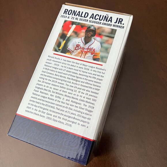 Ronald Acuña Jr. Bat Flip Bobblehead NIB - Picture 4 of 4